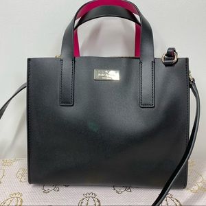 Kate Spade Bag Black Pink Leather Shoulder Strap Preloved like new